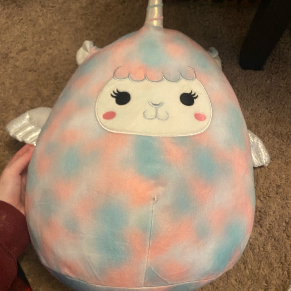 Squishmallow Narwhal Plush - Pink and Blue